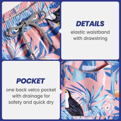 5.5 Inch Inseam Pink Tropical Fantasy Swim Trunks-VibeCloset