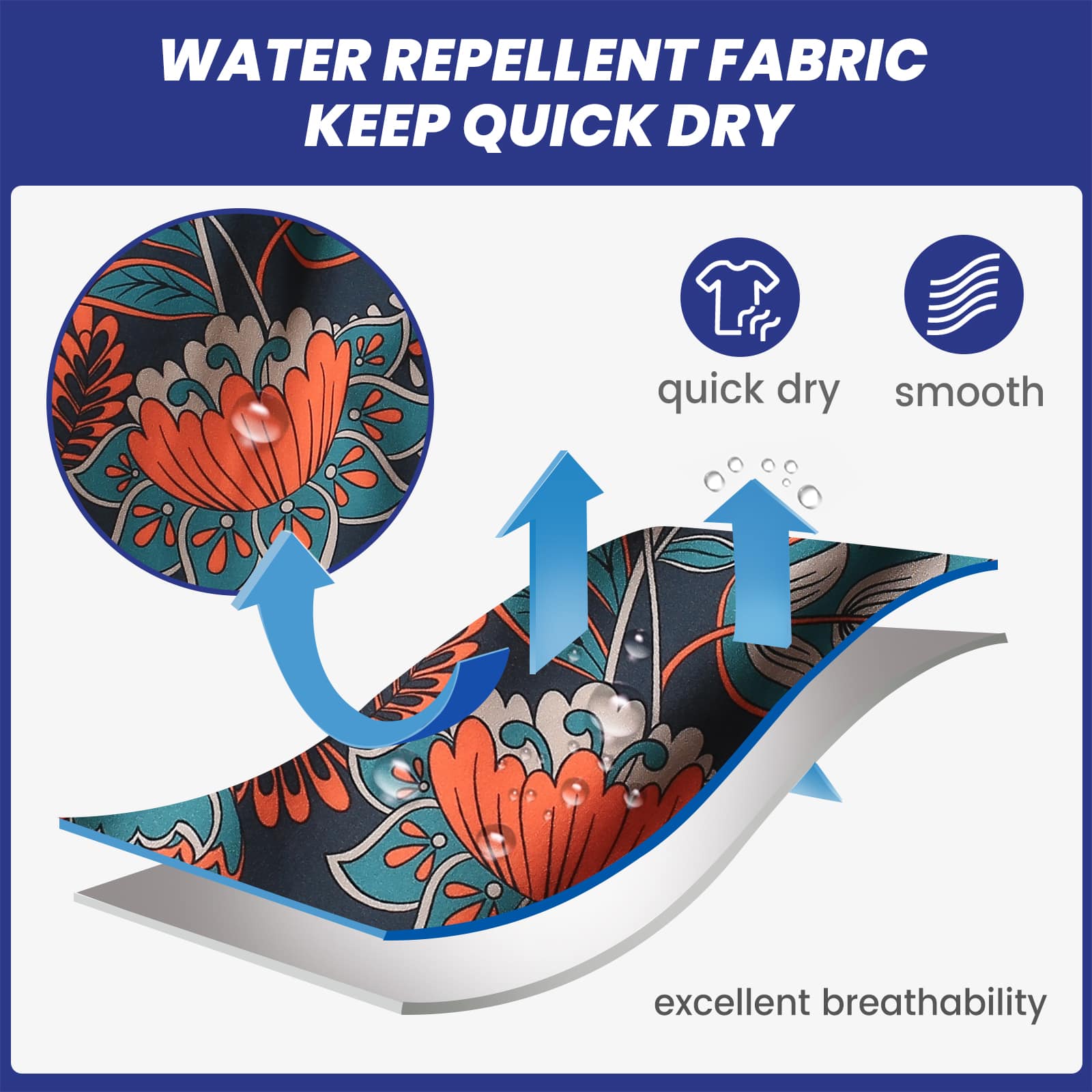 4.5 Inch Inseam Vintage Stretch White Circus Swim Trunks-VibeCloset