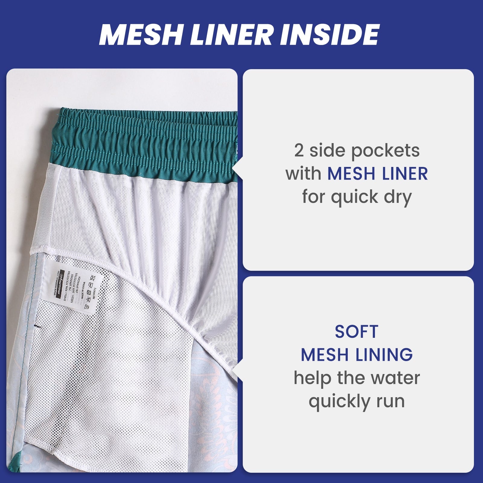 4.5 Inch Inseam Vintage Stretch White Circus Swim Trunks-VibeCloset