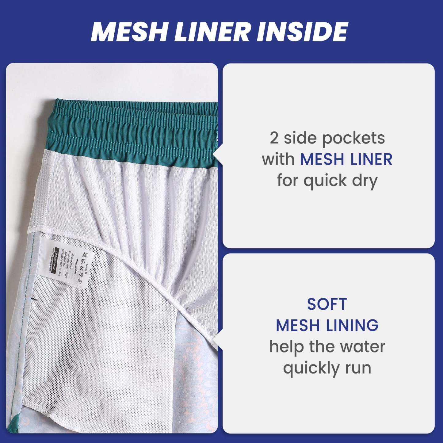 4.5 Inch Inseam Vintage Stretch White Circus Swim Trunks-VibeCloset