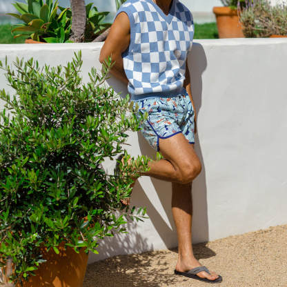 4.5 Inch Inseam Vintage Camo Swim Trunks-VibeCloset