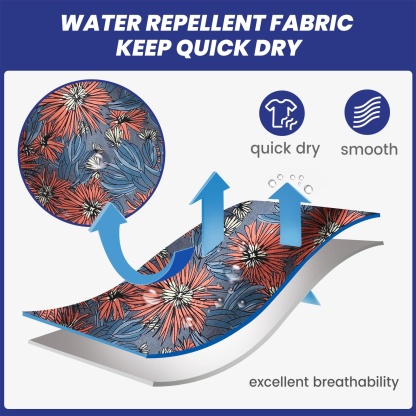 4.5 Inch Inseam Vintage Stretch Orange Chrysanthemum Swim Trunks-VibeCloset