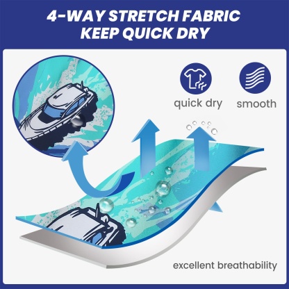 4.5 Inch Inseam Vintage Stretch Blue Getaway Swim Trunks-VibeCloset