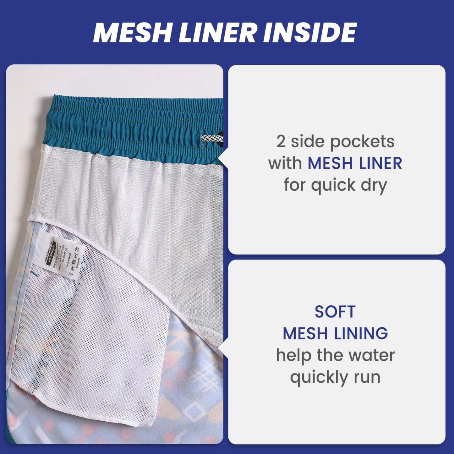 4.5 Inch Inseam Vintage Stretch White Circus Swim Trunks-VibeCloset