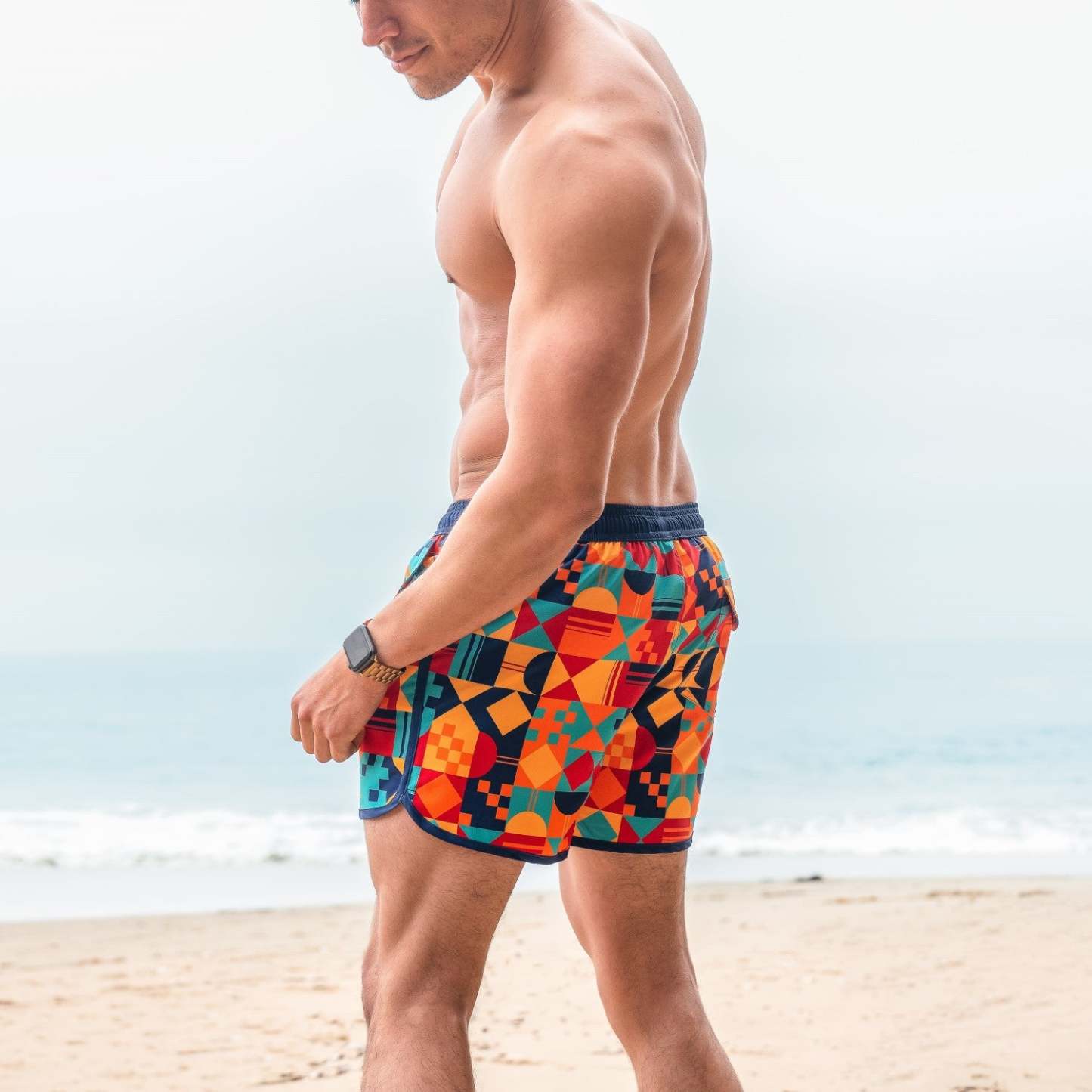 4.5 Inch Inseam Vintage Stretch Swallow Homing Swim Trunks-unboundedy