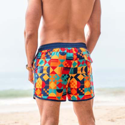 4.5 Inch Inseam Vintage Stretch Swallow Homing Swim Trunks-unboundedy
