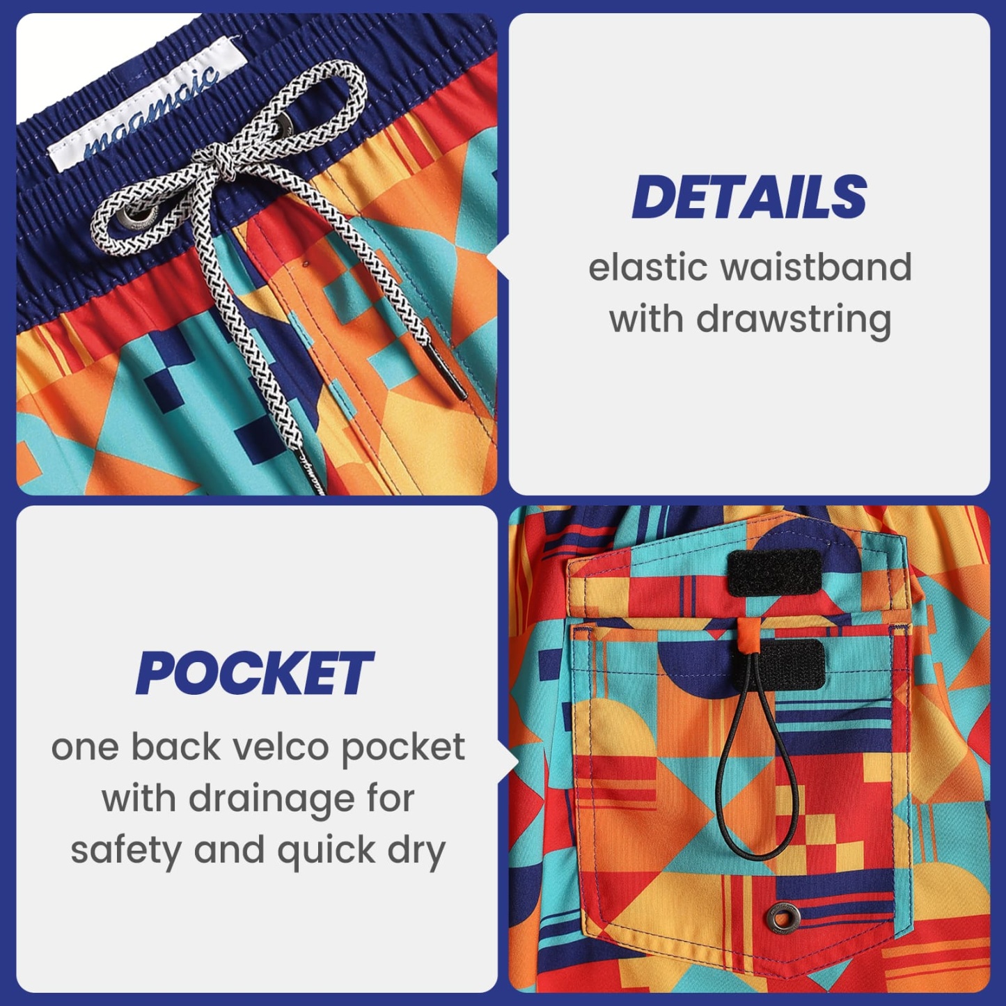 4.5 Inch Inseam Vintage Stretch Swallow Homing Swim Trunks-unboundedy
