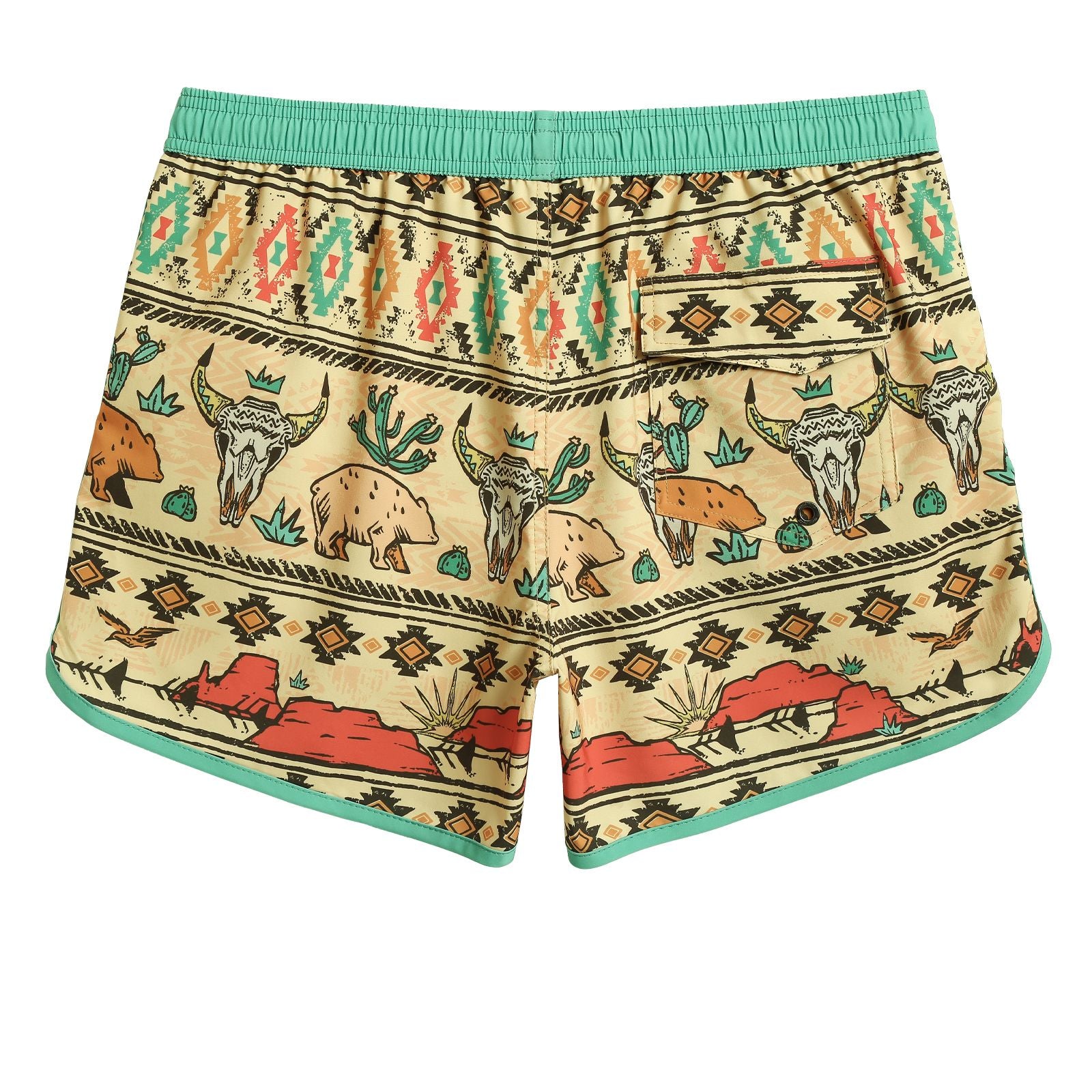 4.5 Inch Inseam Vintage Stretch Desert Gobi Swim Trunks-VibeCloset