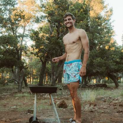 4.5 Inch Inseam Vintage Stretch Fly Together Swim Trunks-VibeCloset