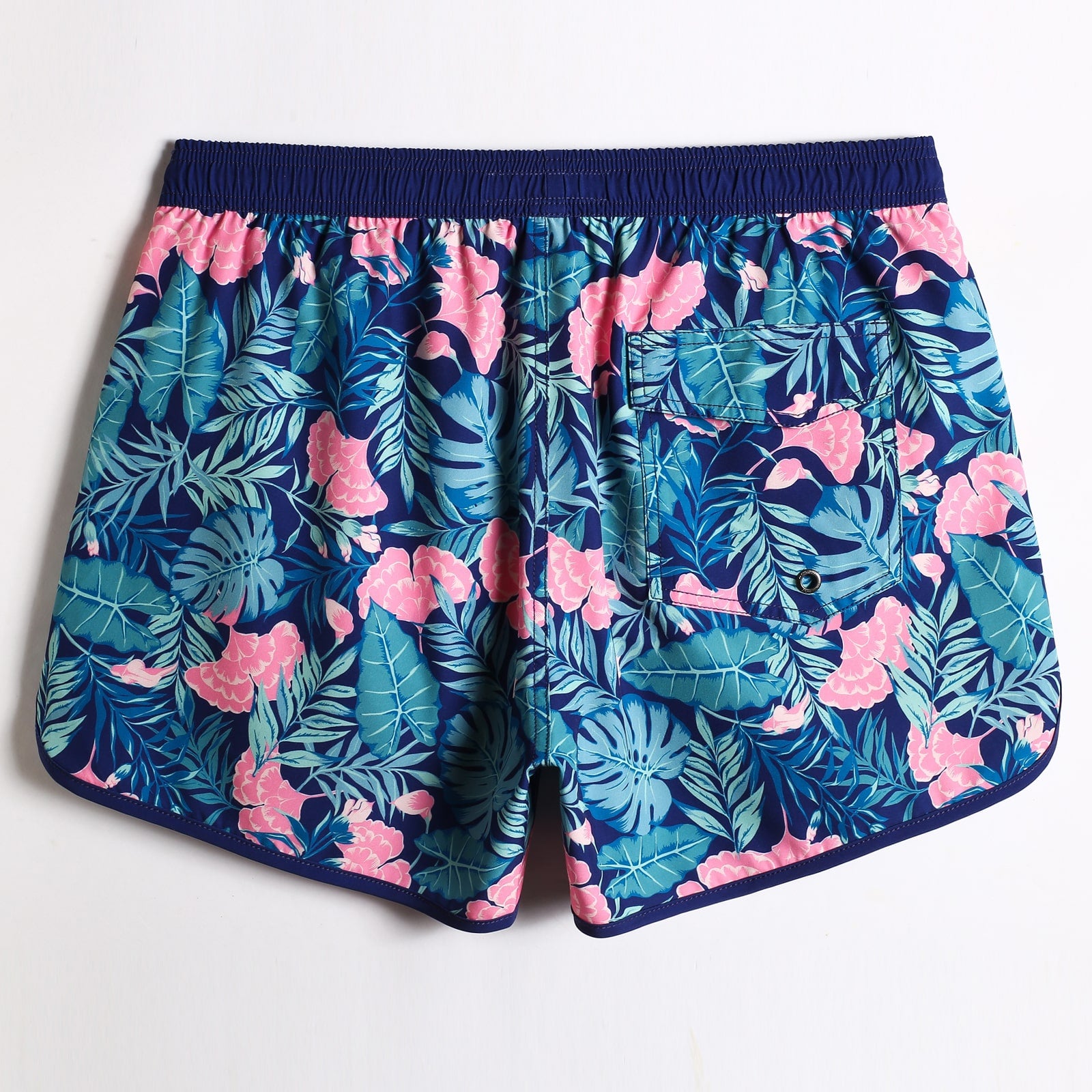 4.5 Inch Inseam Vintage Stretch Ginkgo Pin Swim Trunks-unboundedy