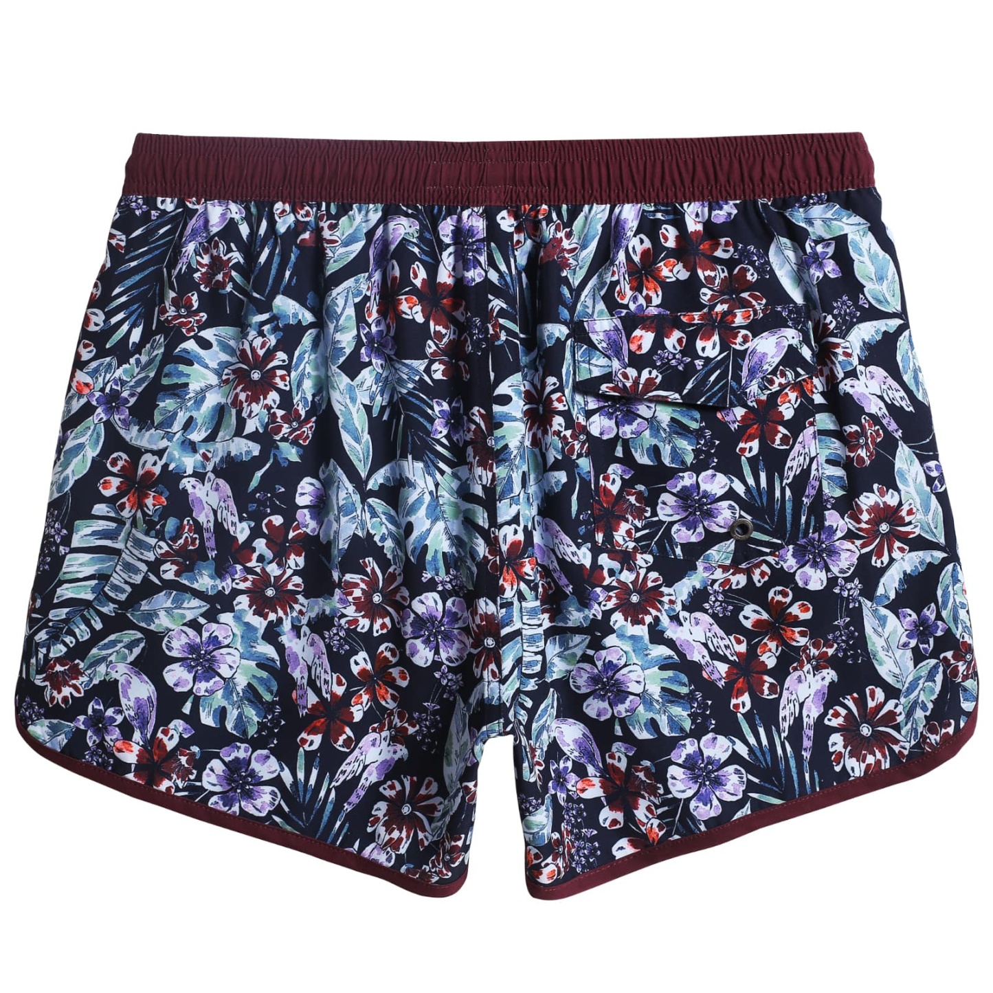 4.5 Inch Inseam Vintage Stretch Gothic Bouquet Swim Trunks-VibeCloset