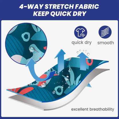 4.5 Inch Inseam Vintage Stretch White Circus Swim Trunks-VibeCloset