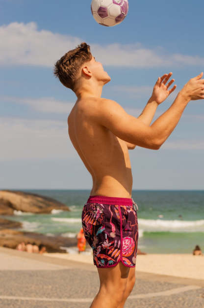 4.5 Inch Inseam Vintage Stretch Night Bat Swim Trunks-VibeCloset