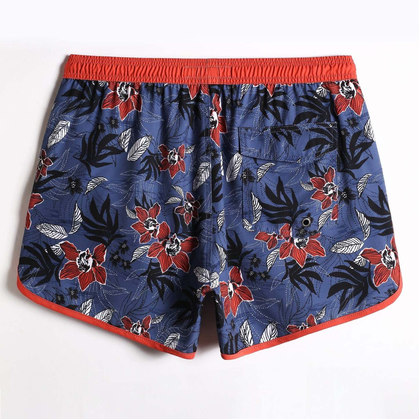 4.5 Inch Inseam Vintage Stretch Night Elf Flower Swim Trunks-VibeCloset