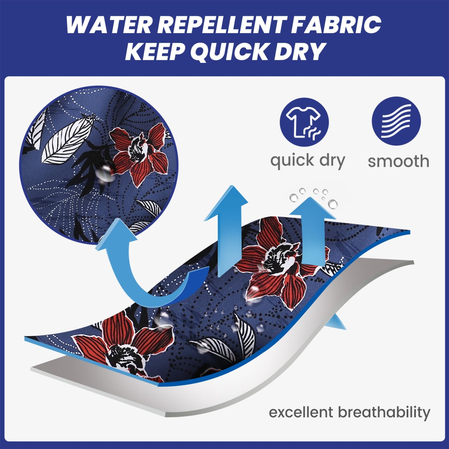 4.5 Inch Inseam Vintage Stretch Night Elf Flower Swim Trunks-VibeCloset