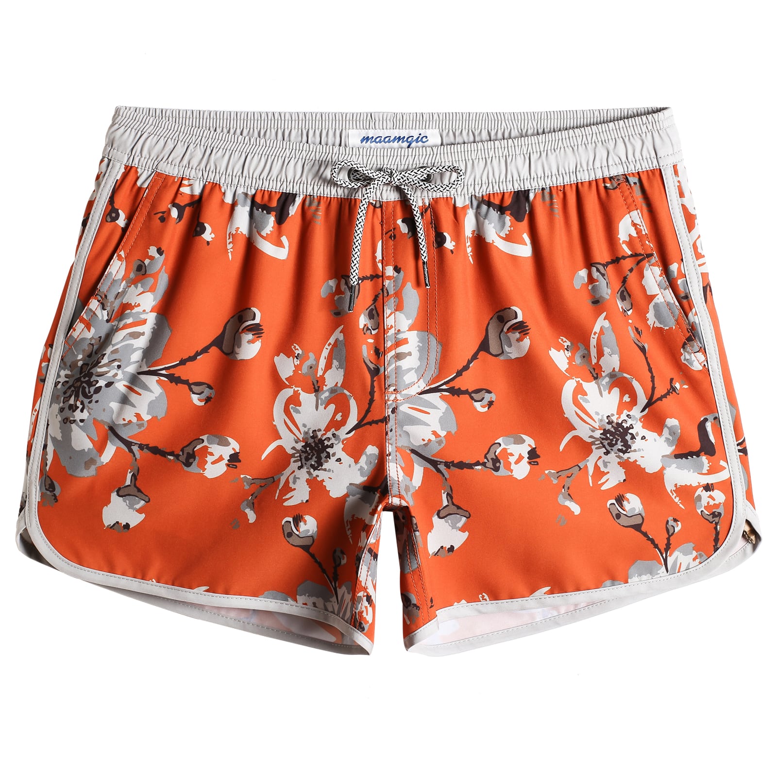 4.5 Inch Inseam Vintage Stretch Pear Blossom Swim Trunks-VibeCloset