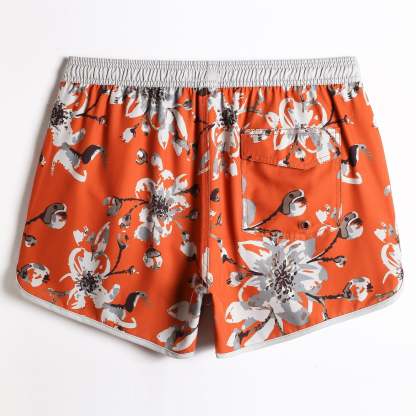 4.5 Inch Inseam Vintage Stretch Pear Blossom Swim Trunks-VibeCloset