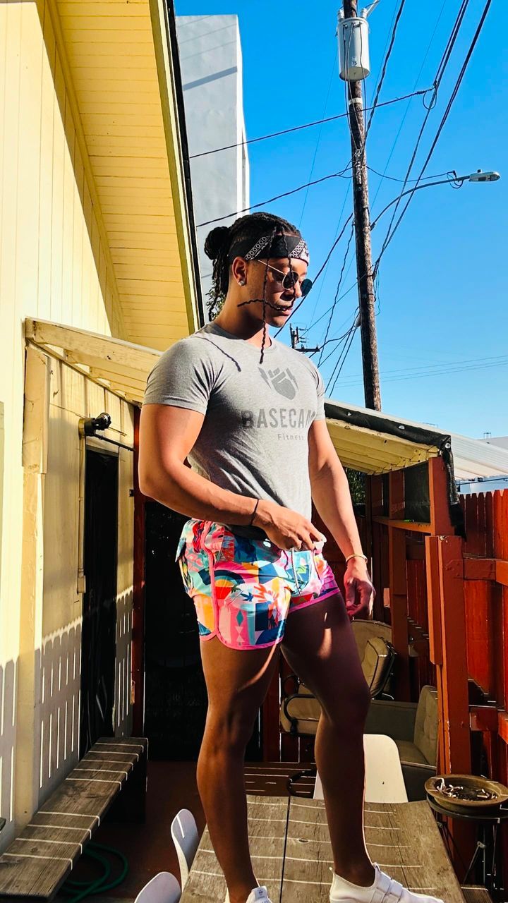 4.5 Inch Inseam Vintage Stretch Pink 1970 Swim Trunks-VibeCloset