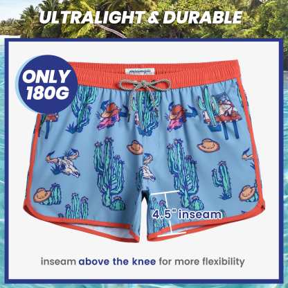 4.5 Inch Inseam Vintage Stretch Red Dead Swim Trunks-VibeCloset