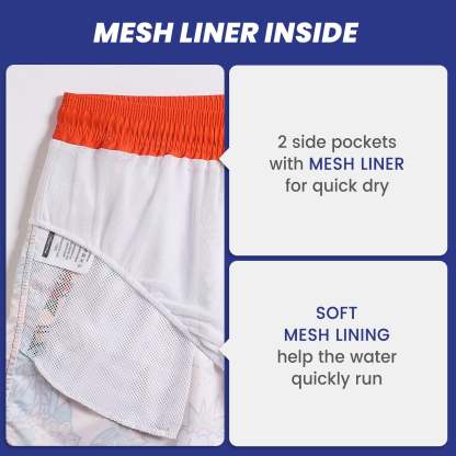 4.5 Inch Inseam Vintage Stretch White Circus Swim Trunks-VibeCloset