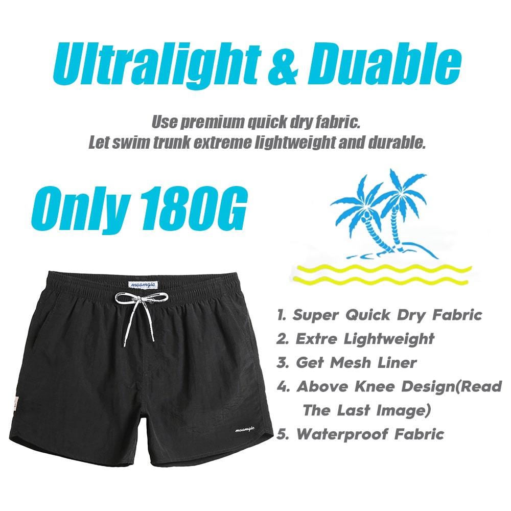 4.5 Inch Solid Nylon Swim Trunks Slim Fit-unboundedy