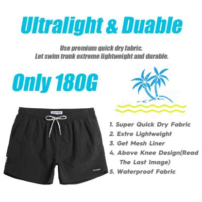4.5 Inch Solid Nylon Swim Trunks Slim Fit-unboundedy