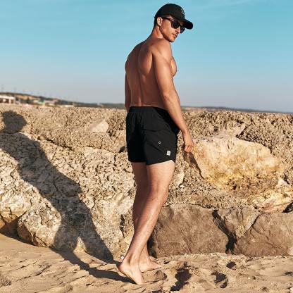 4.5 Inch Solid Nylon Swim Trunks Slim Fit-unboundedy