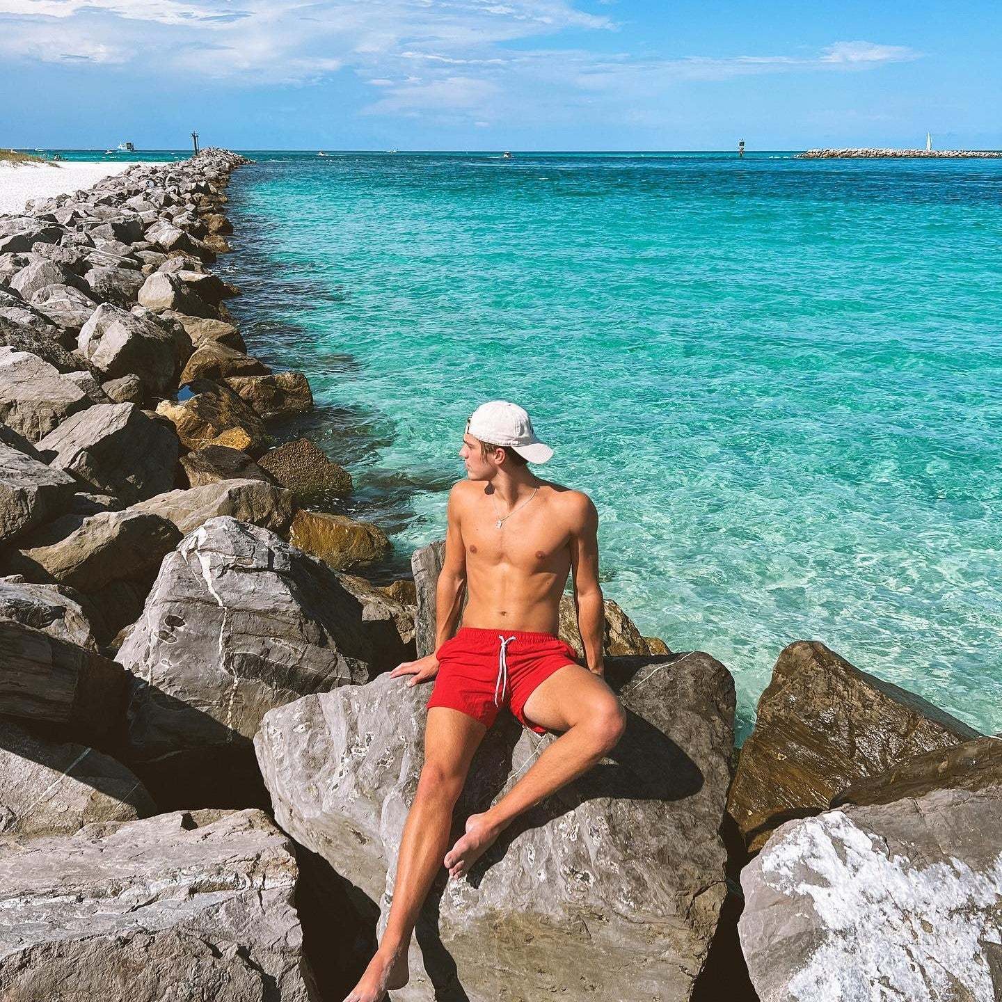 4.5 Inch Solid Nylon Swim Trunks Slim Fit-unboundedy