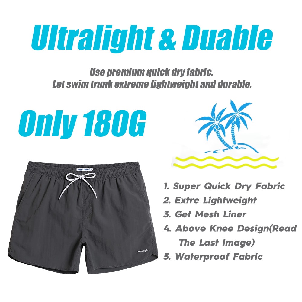 4.5 Inch Solid Nylon Swim Trunks Slim Fit-unboundedy