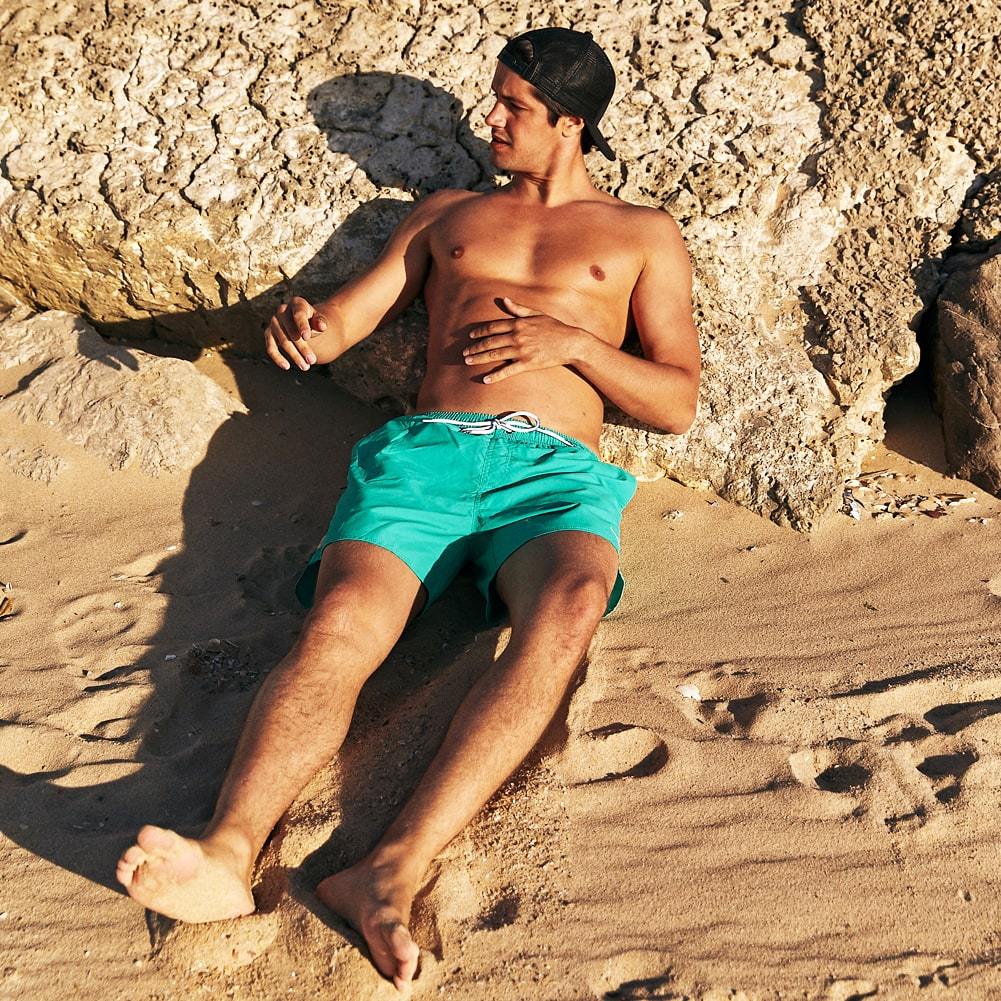 4.5 Inch Solid Nylon Swim Trunks Slim Fit-unboundedy