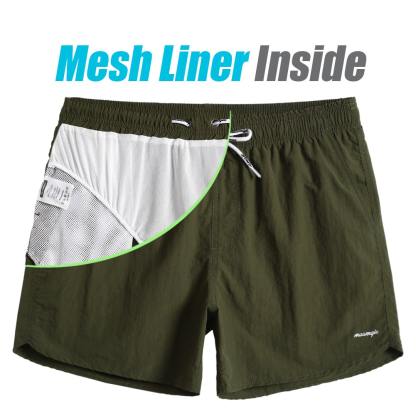 4.5 Inch Solid Nylon Swim Trunks Slim Fit-unboundedy