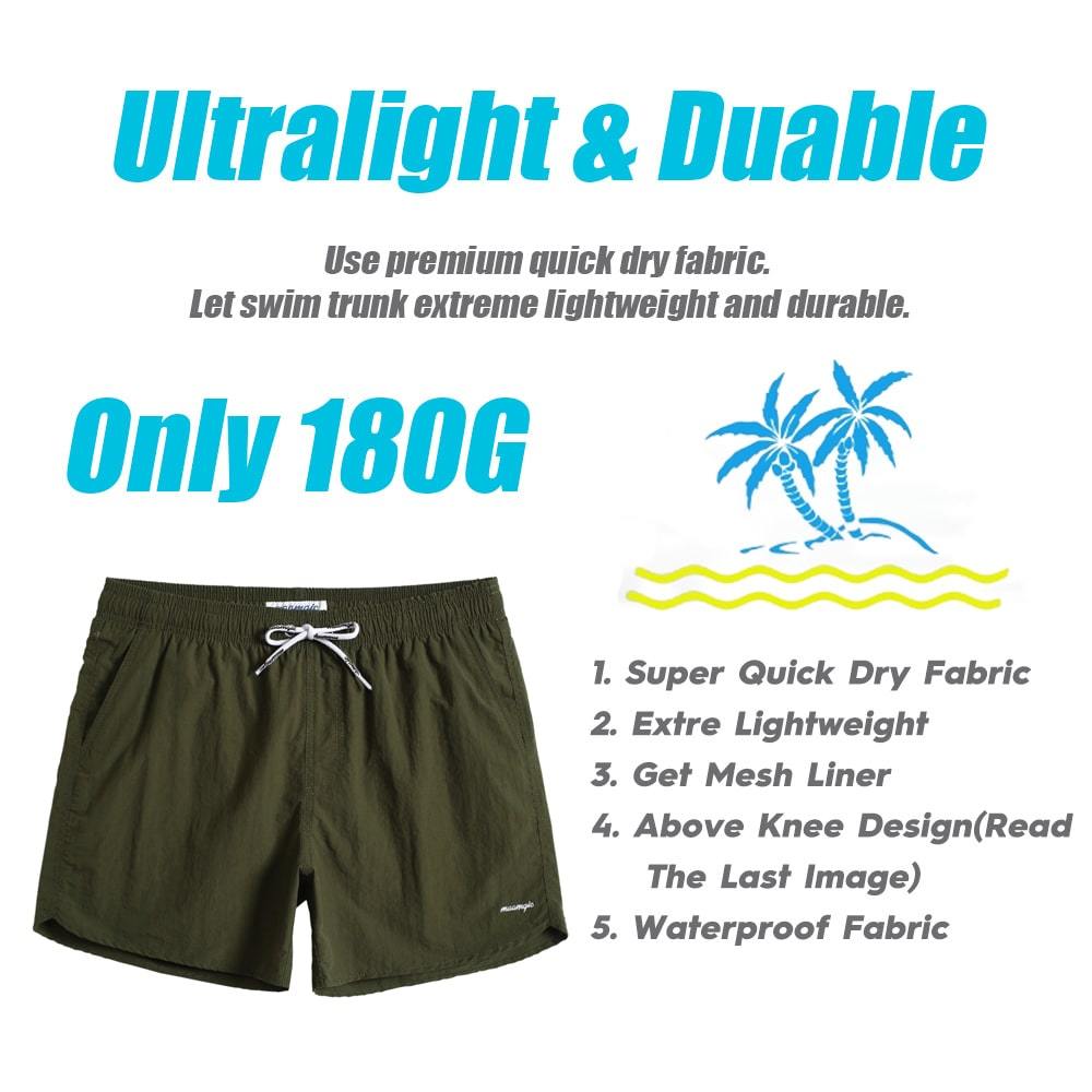 4.5 Inch Solid Nylon Swim Trunks Slim Fit-unboundedy