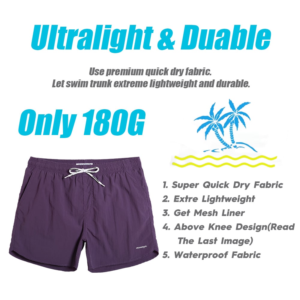 4.5 Inch Solid Nylon Swim Trunks Slim Fit-unboundedy