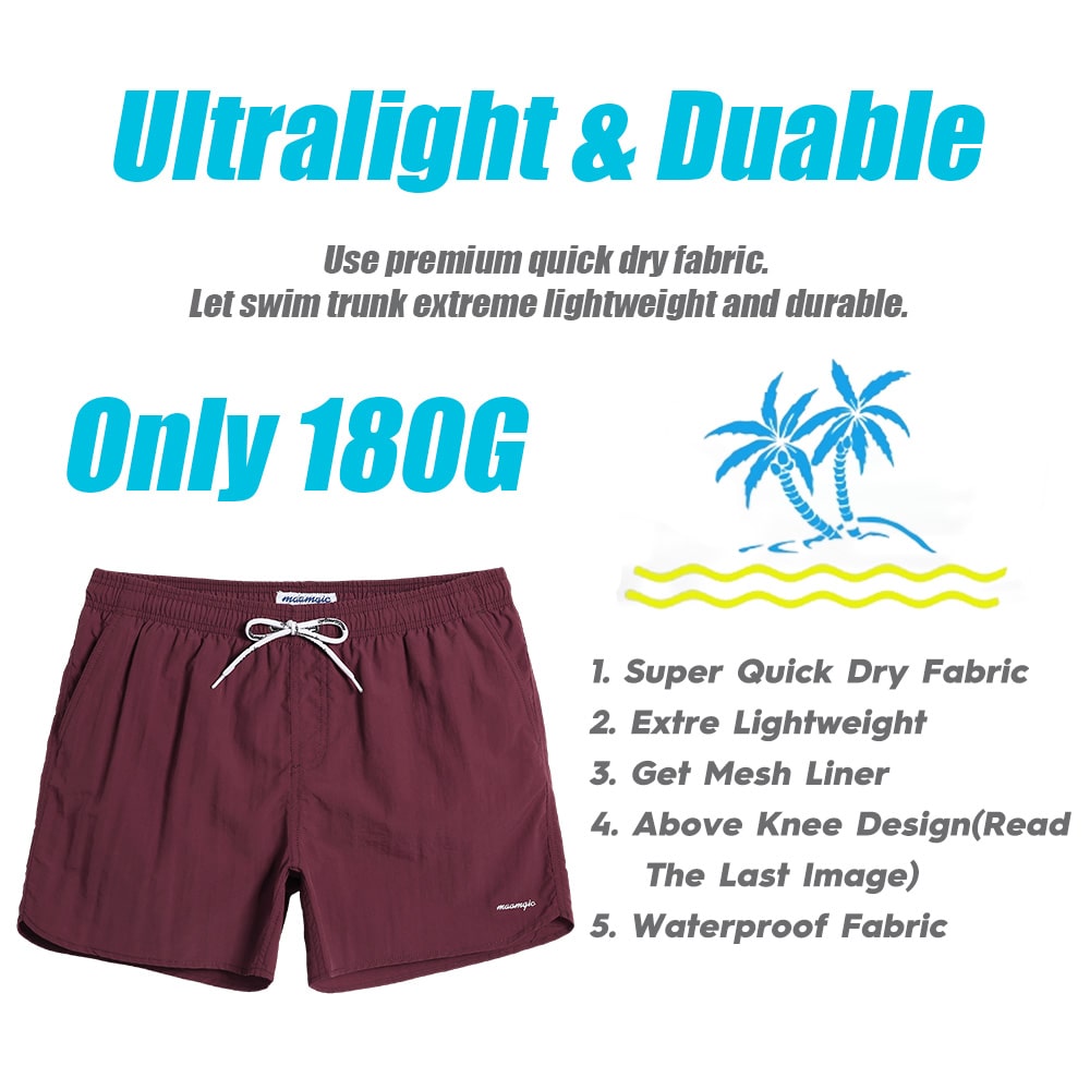 4.5 Inch Solid Nylon Swim Trunks Slim Fit-unboundedy