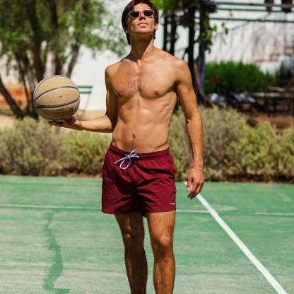 4.5 Inch Solid Nylon Swim Trunks Slim Fit-unboundedy