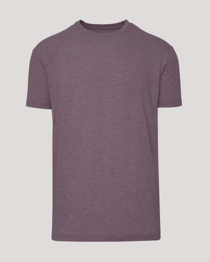 Dark Heather Amethyst Short Sleeve Crew Neck Tee-VibeCloset