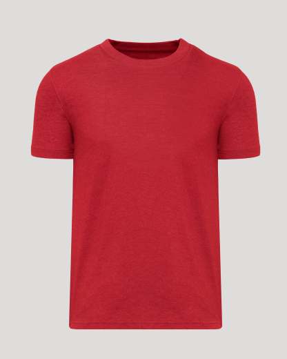 Dark Heather Lava Short Sleeve Crew Neck Tee-VibeCloset