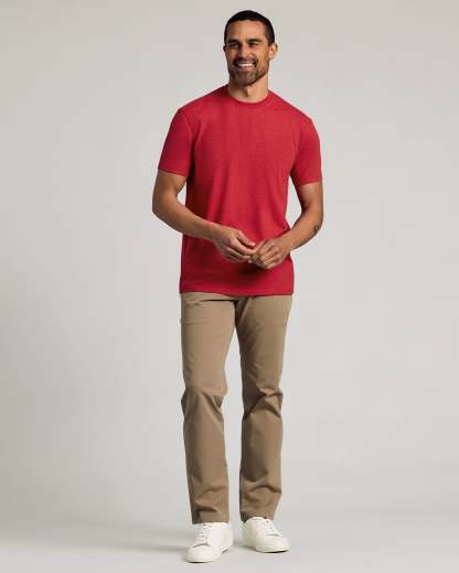 Dark Heather Lava Short Sleeve Crew Neck Tee-VibeCloset