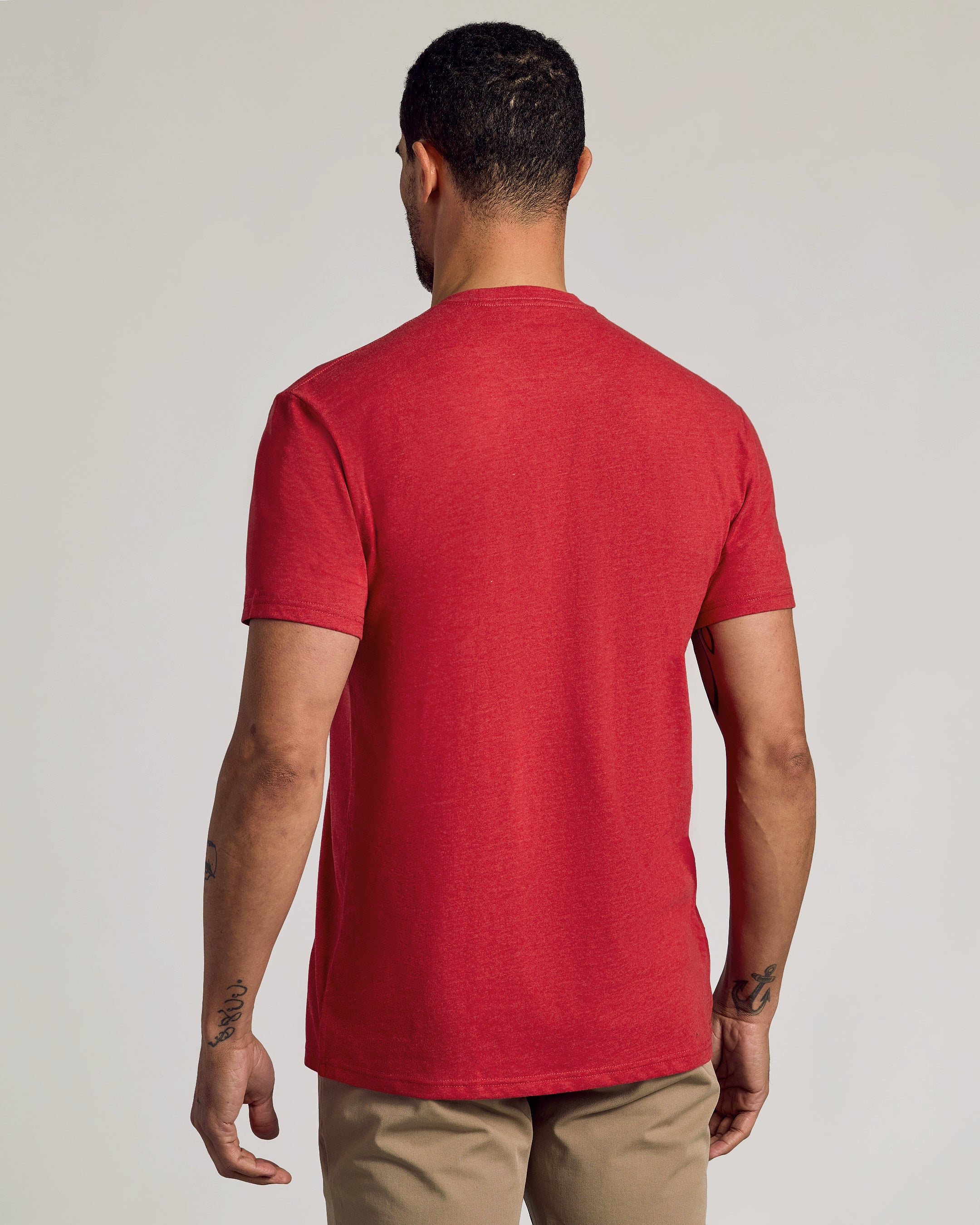 Dark Heather Lava Short Sleeve Crew Neck Tee-VibeCloset