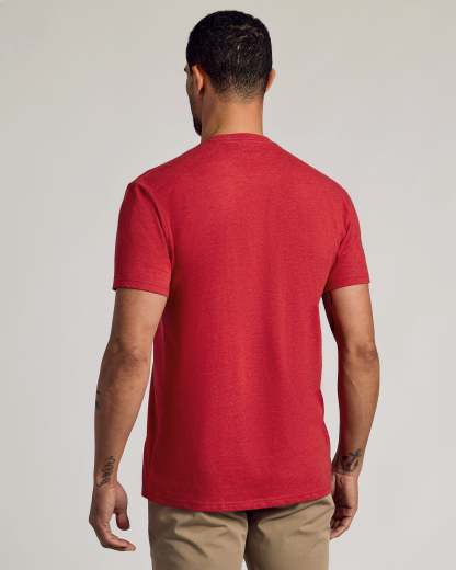 Dark Heather Lava Short Sleeve Crew Neck Tee-VibeCloset