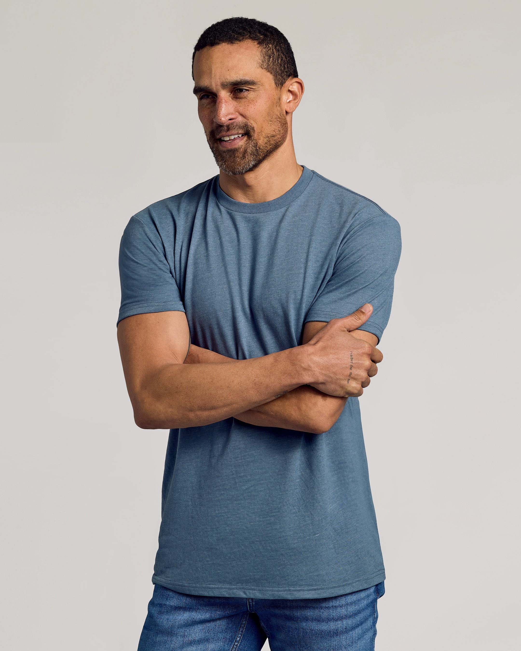 Dark Heather Tempest Short Sleeve Crew Neck Tee-VibeCloset