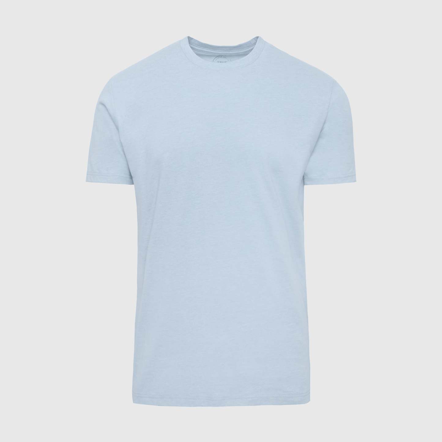 Heather Pale Blue Short Sleeve Crew Neck Tee-VibeCloset