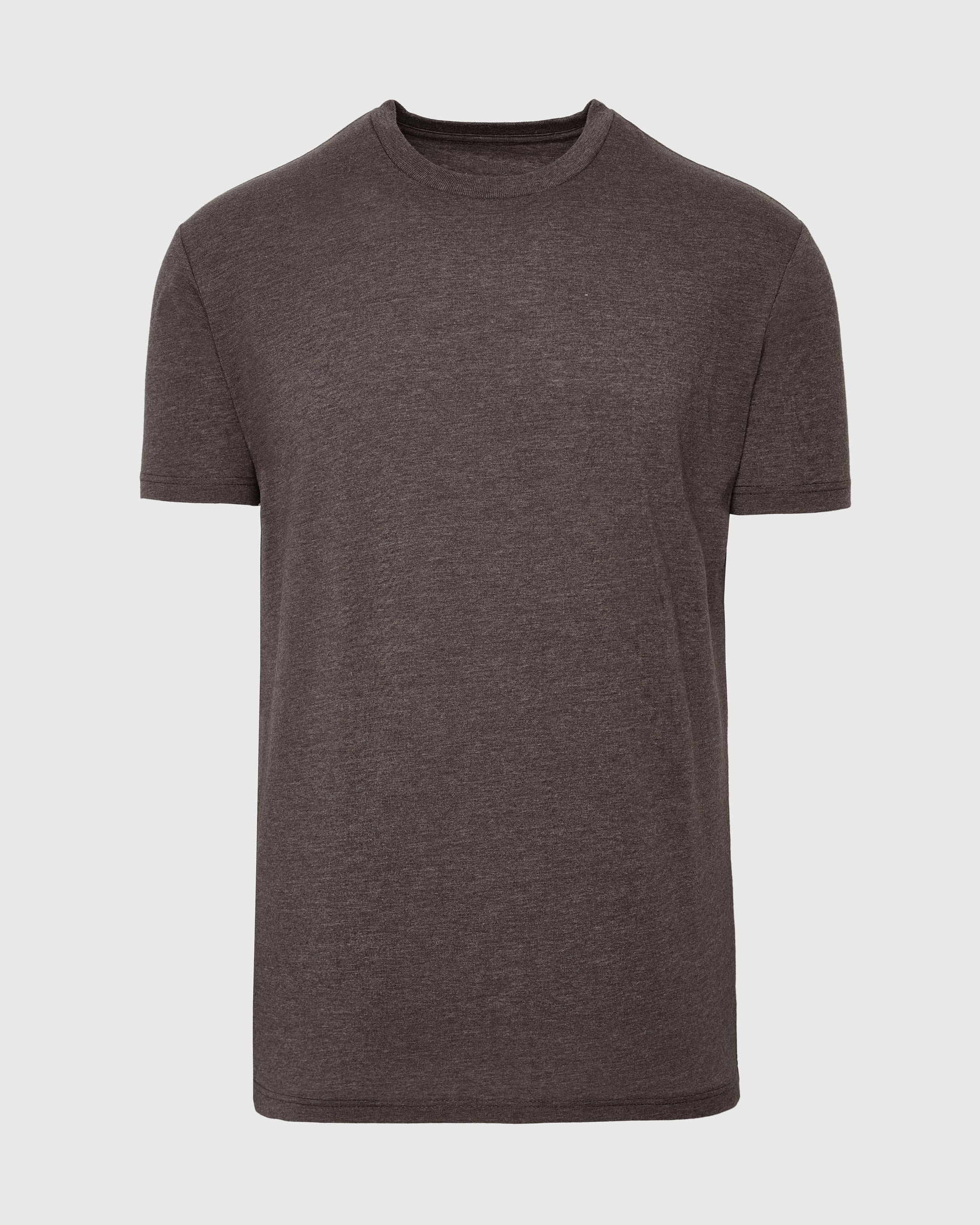 Heather Dark Oak Short Sleeve Crew Neck Tee-VibeCloset