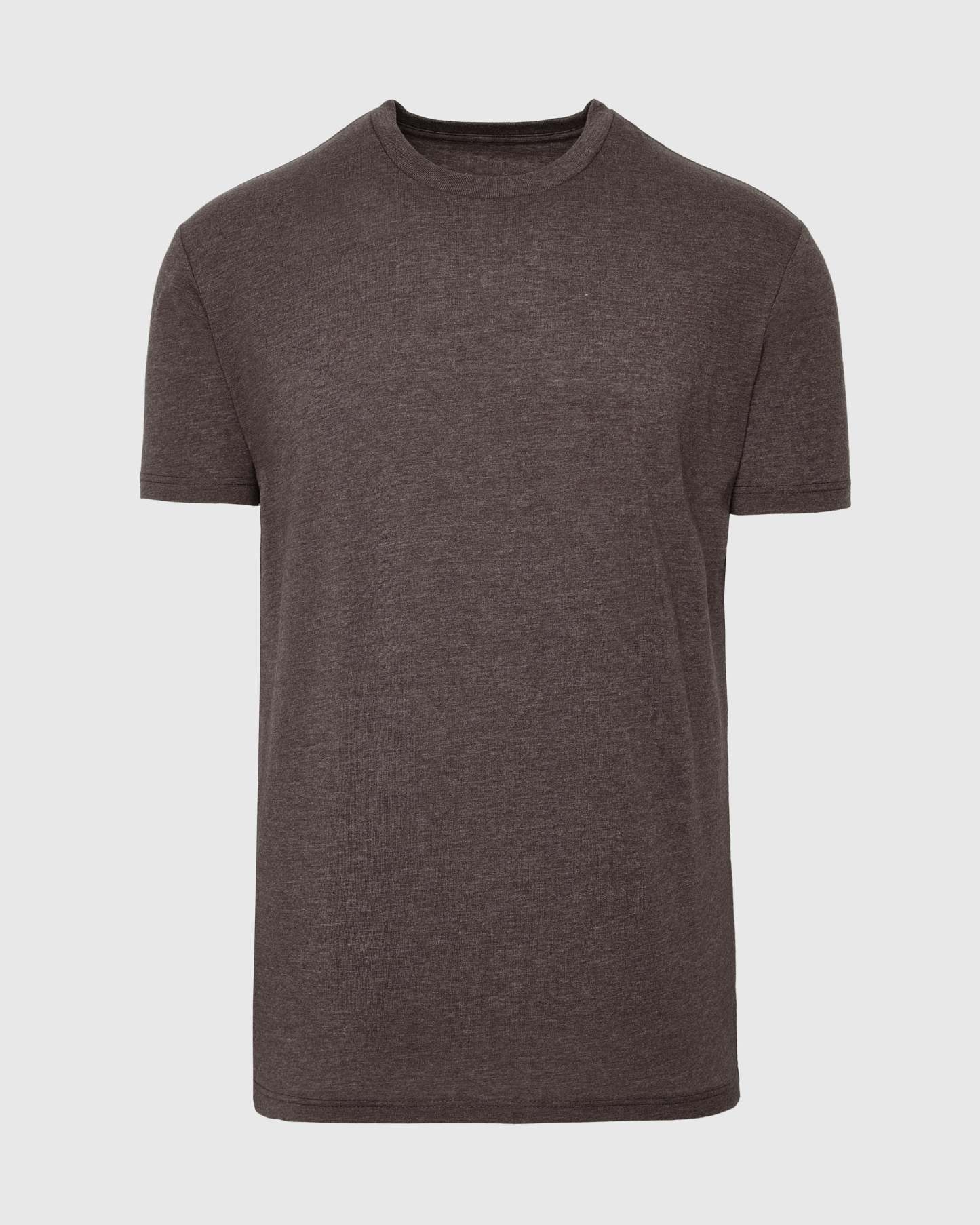 Heather Dark Oak Short Sleeve Crew Neck Tee-VibeCloset
