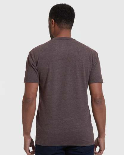 Heather Dark Oak Short Sleeve Crew Neck Tee-VibeCloset