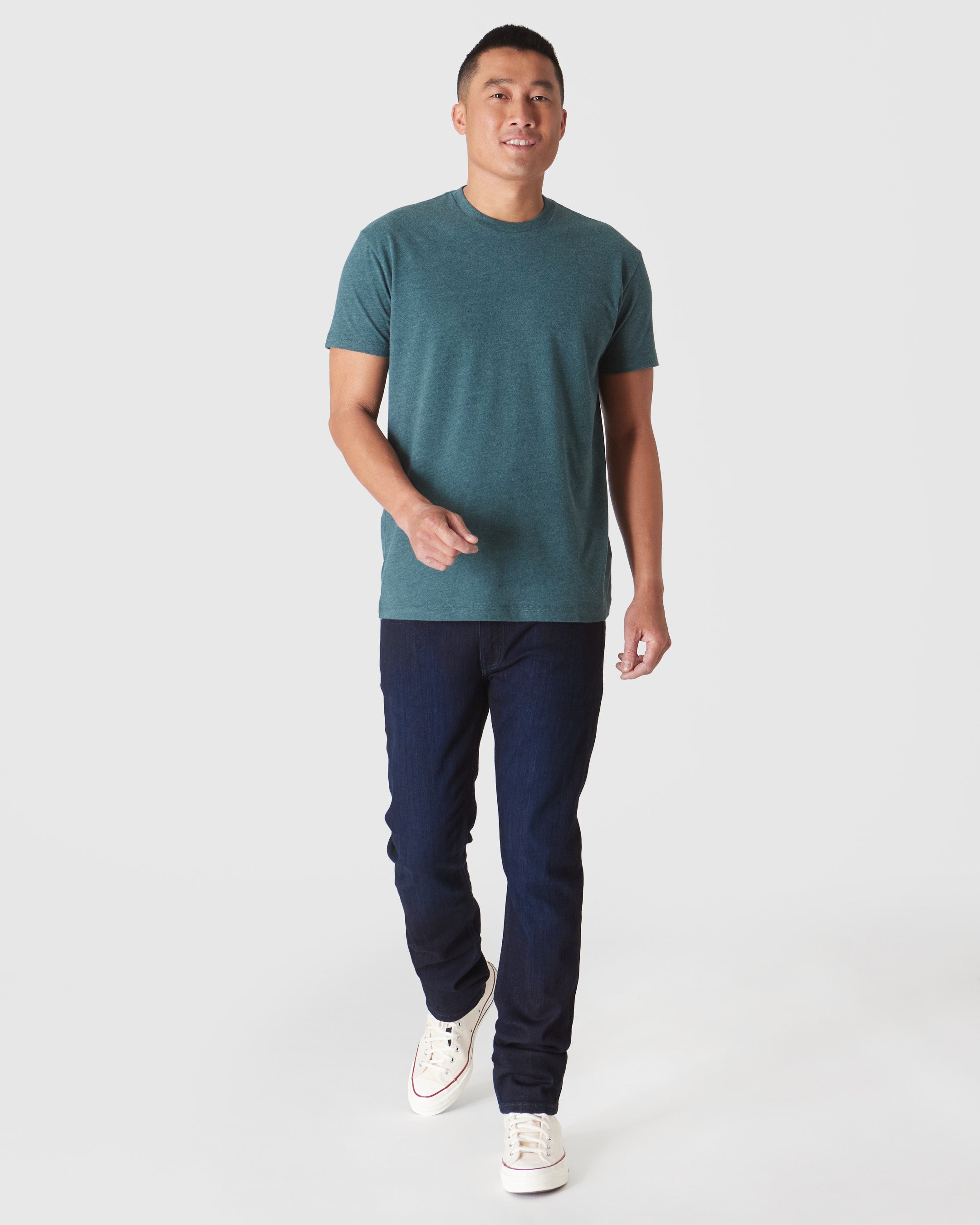 Heather Seafarer Short Sleeve Crew Neck Tee-VibeCloset