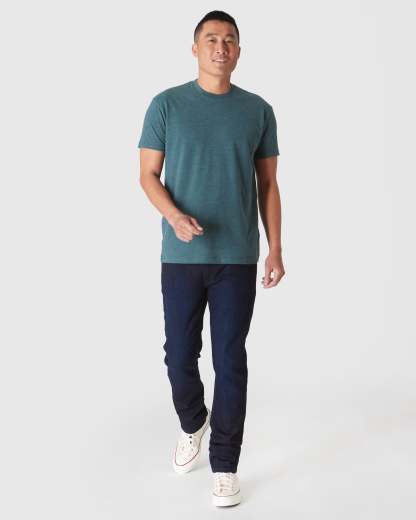 Heather Seafarer Short Sleeve Crew Neck Tee-VibeCloset