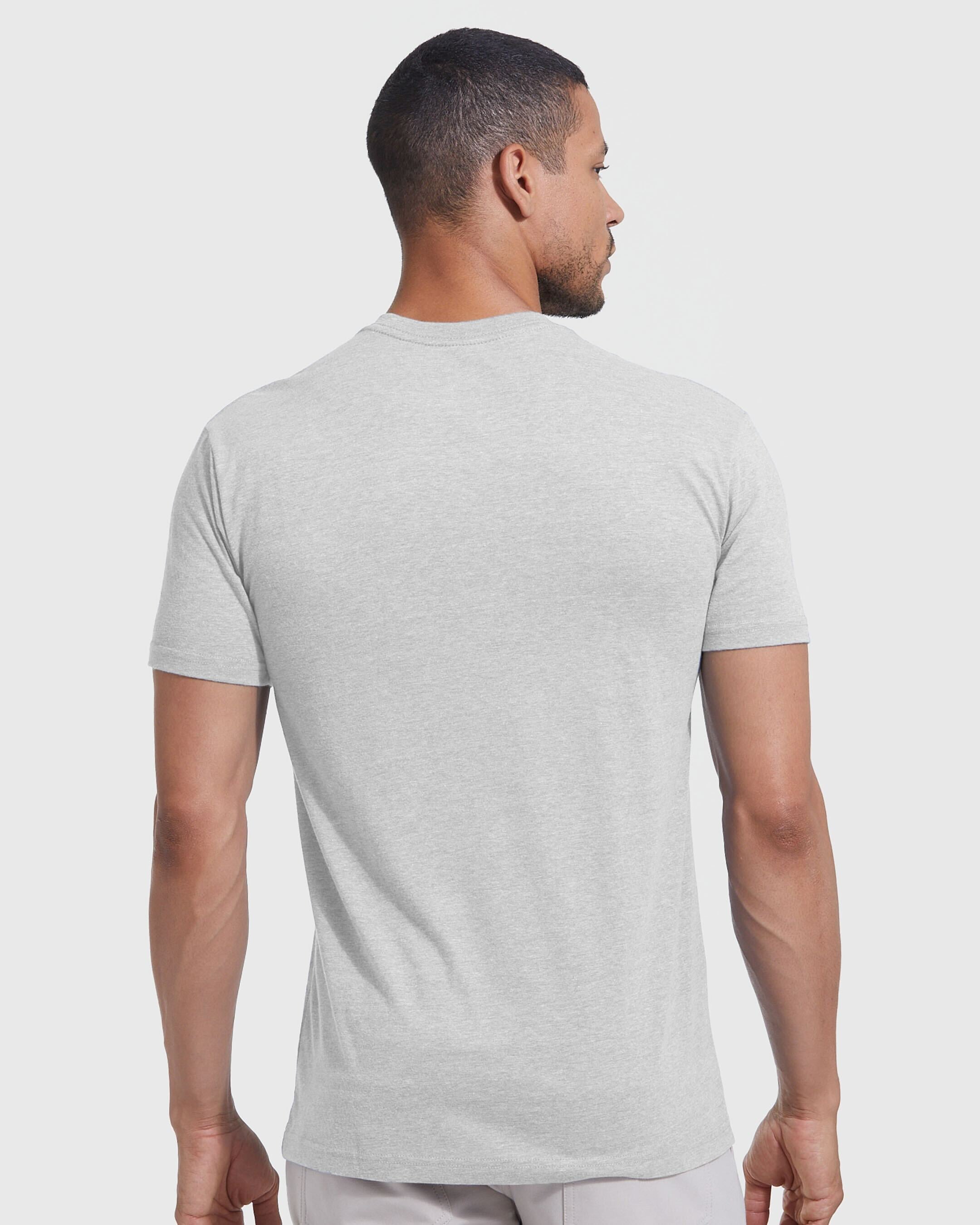 Light Heather Gray Short Sleeve Crew Neck Tee-VibeCloset