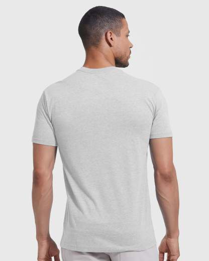 Light Heather Gray Short Sleeve Crew Neck Tee-VibeCloset
