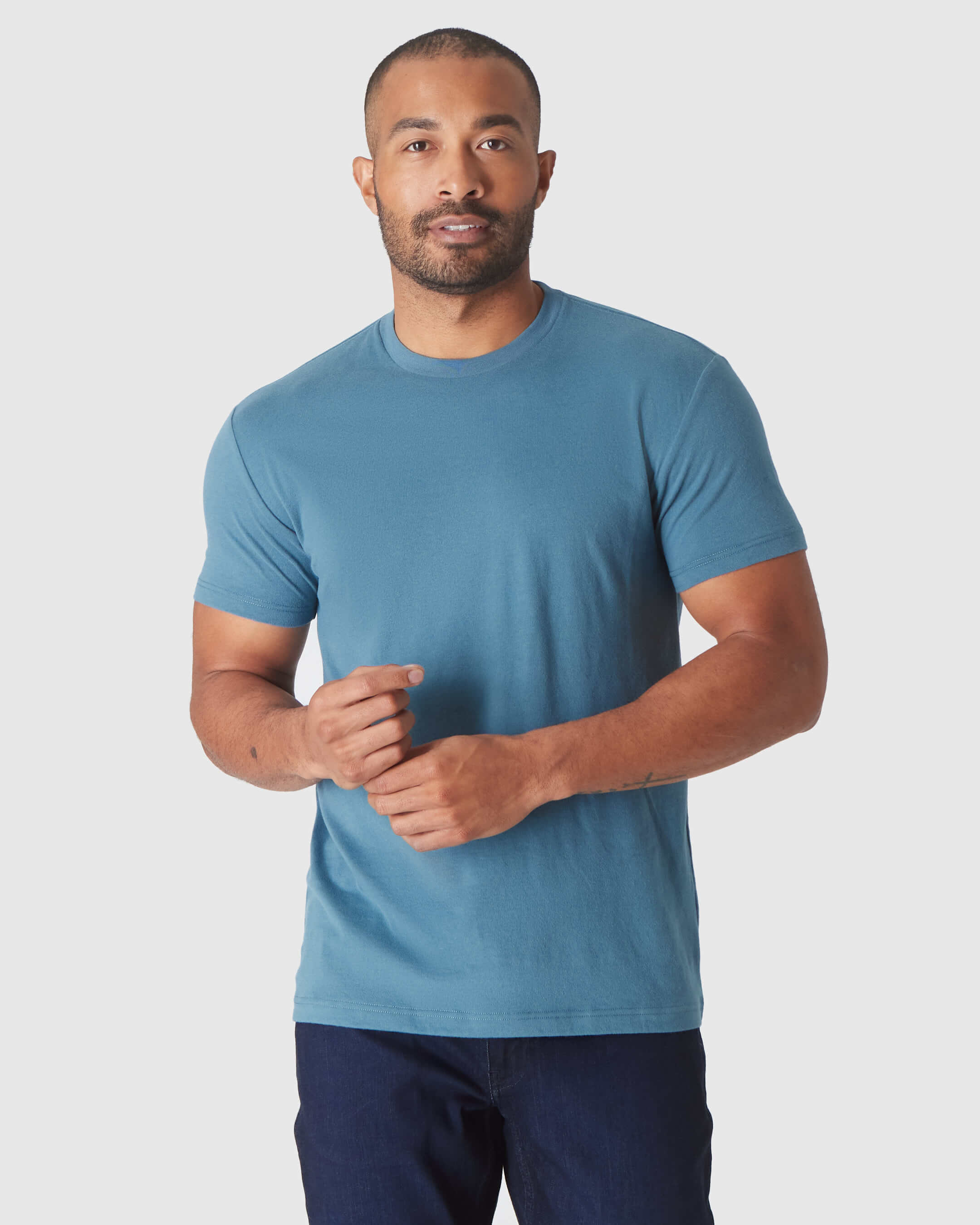 Sapphire Short Sleeve Crew Neck Tee-VibeCloset